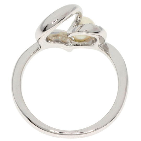 MIKIMOTO Ring K18WG gold Heart Motif Baby Pearl Pearl Diamond