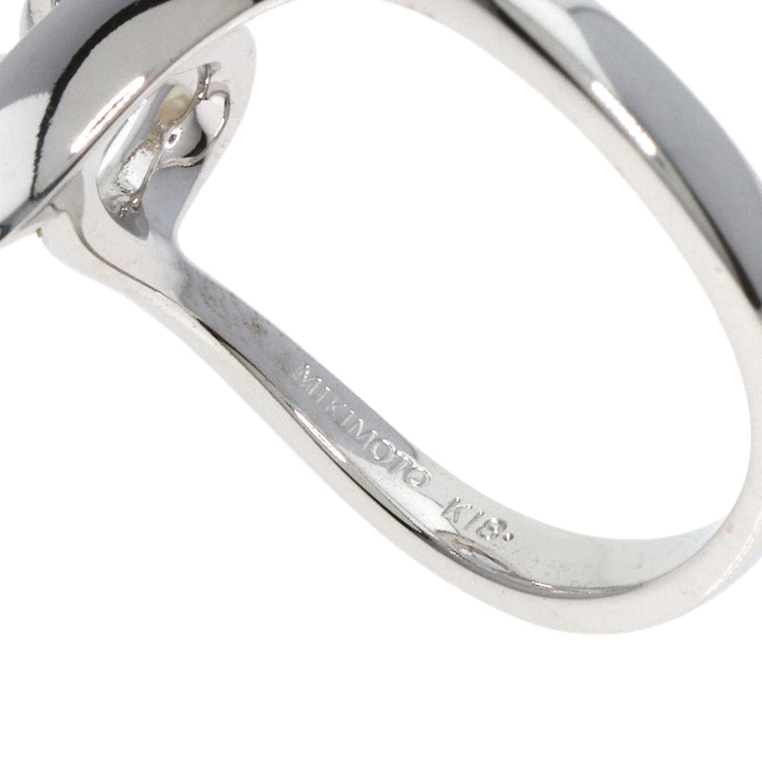 MIKIMOTO Ring K18WG gold Heart Motif Baby Pearl Pearl Diamond