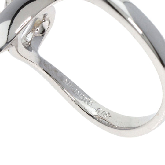 MIKIMOTO Ring K18WG gold Heart Motif Baby Pearl Pearl Diamond