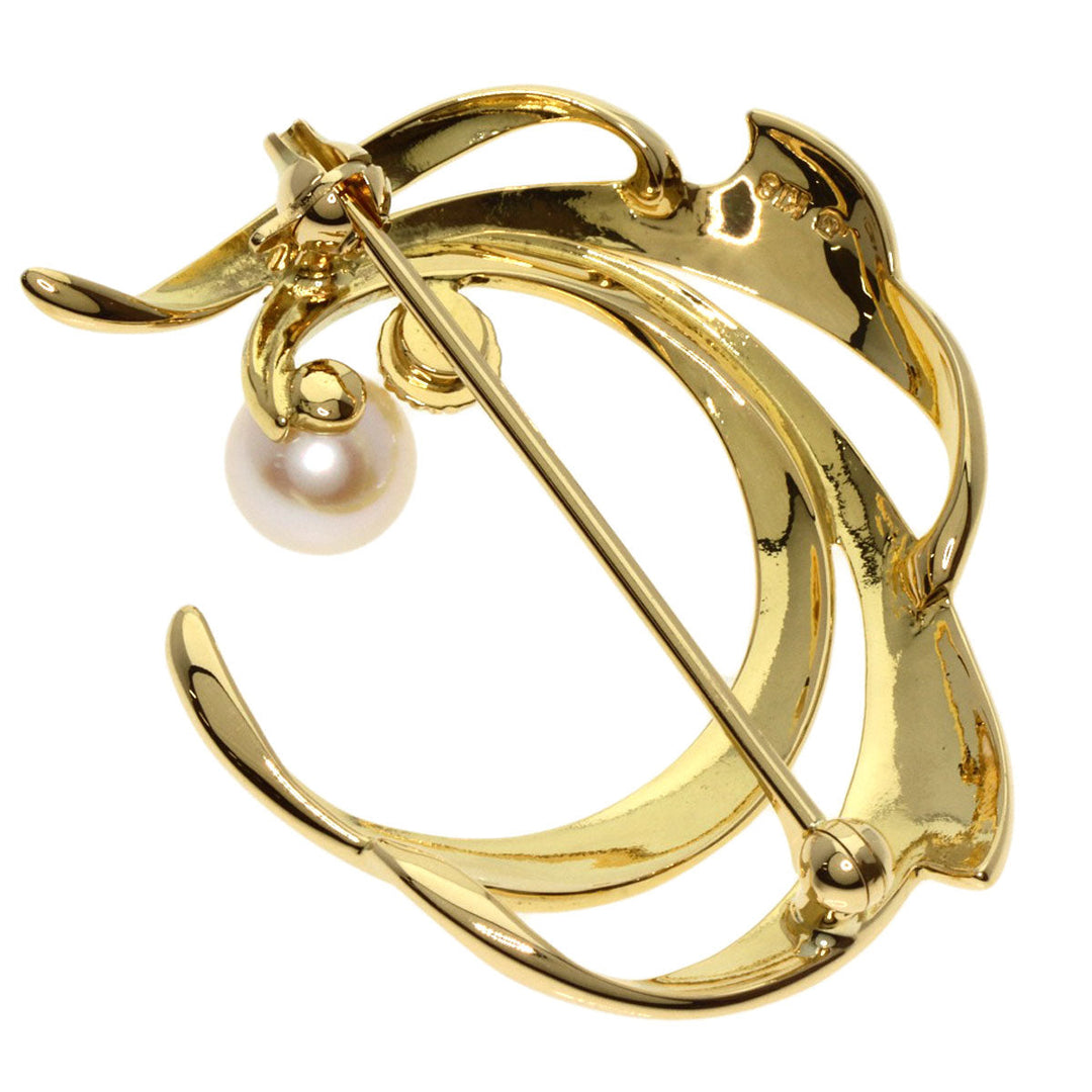 MIKIMOTO Brooch 18K Yellow Gold gold Pearl Women Used Authentic