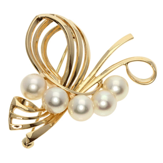 MIKIMOTO Brooch K14YG gold Pearl Women Used Authentic