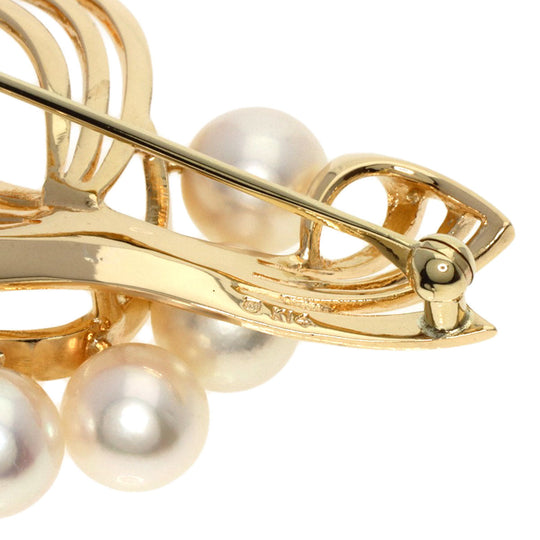 MIKIMOTO Brooch K14YG gold Pearl Women Used Authentic