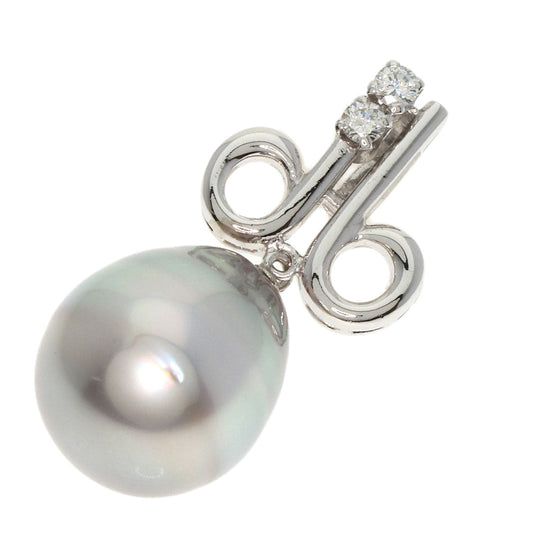 MIKIMOTO Pendant top K14WG Silver Pearl pearl diamond