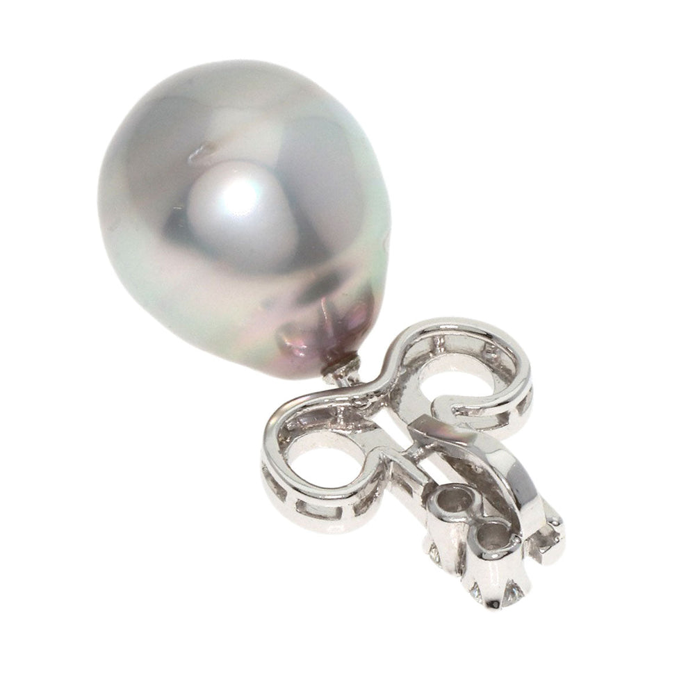 MIKIMOTO Pendant top K14WG Silver Pearl pearl diamond