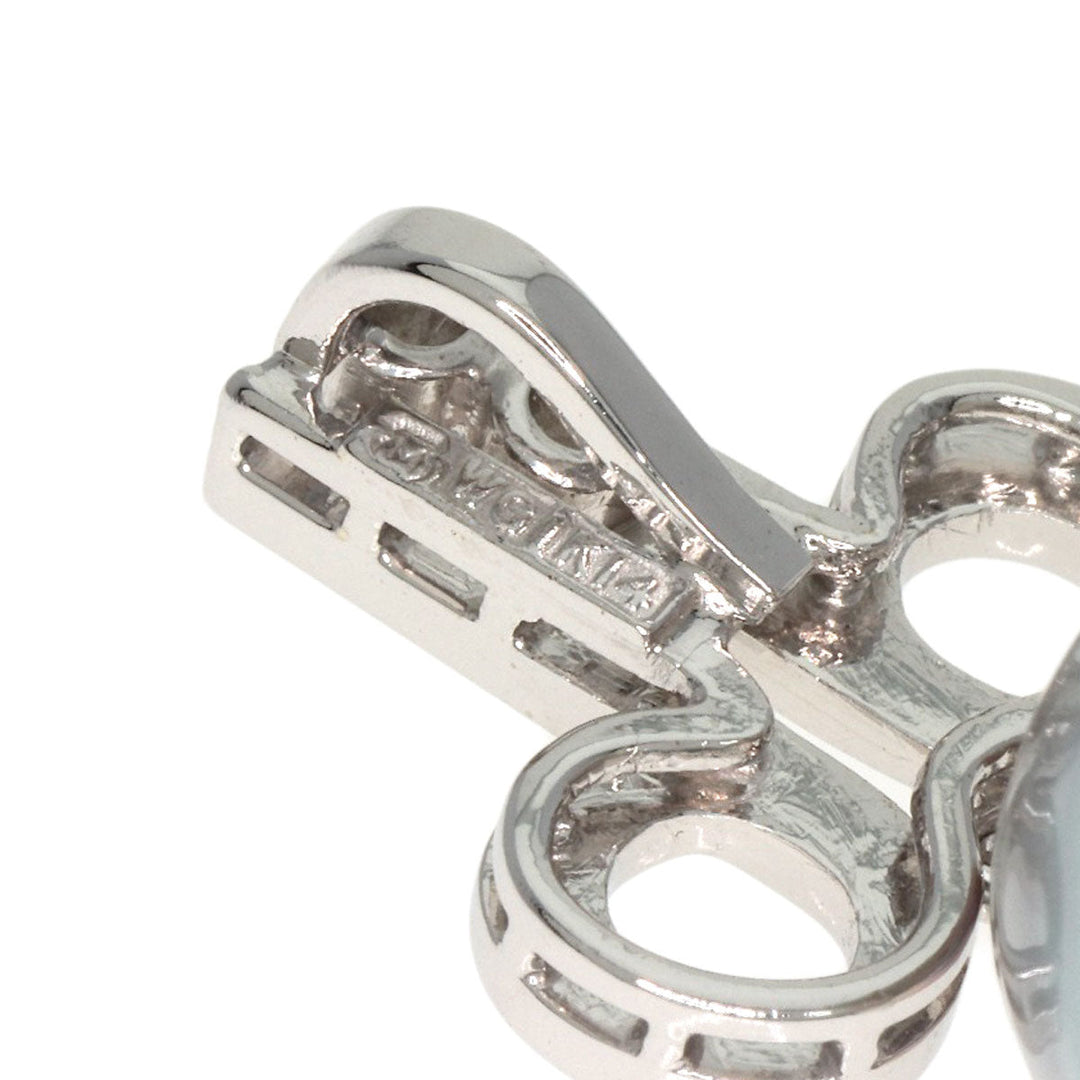 MIKIMOTO Pendant top K14WG Silver Pearl pearl diamond