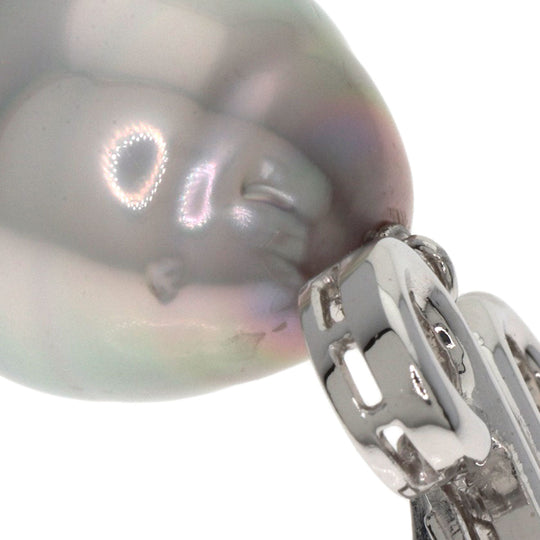 MIKIMOTO Pendant top K14WG Silver Pearl pearl diamond