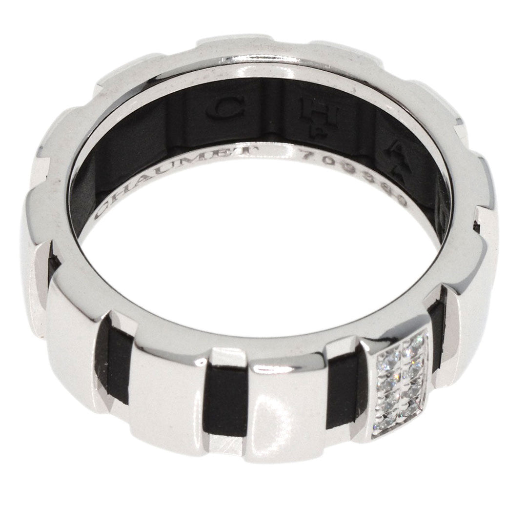 Chaumet Ring K18WG Silver Class One Diamond #53 Women Used Authentic