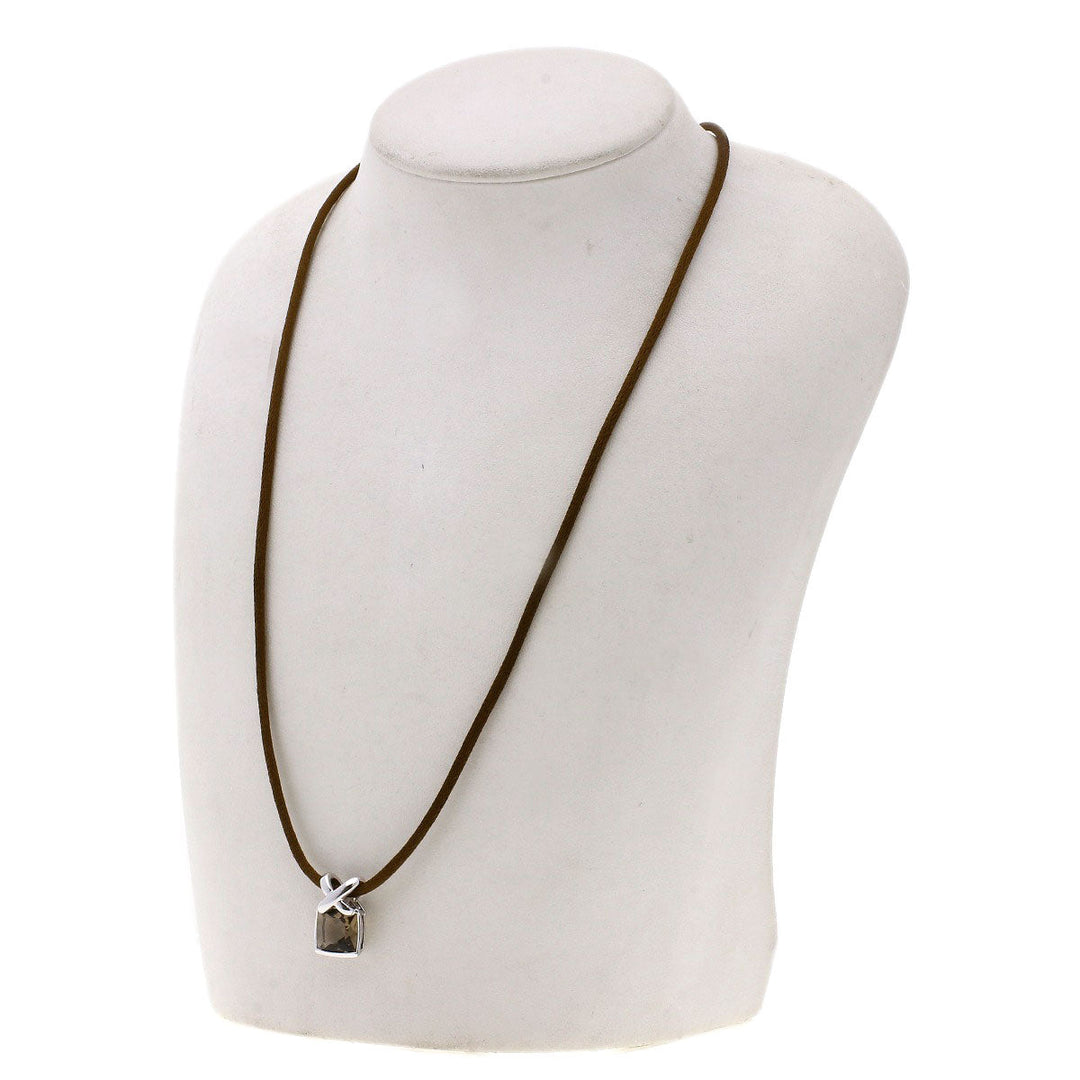 Chaumet Necklace K18WG Silver Lian Quartz Women Used Authentic