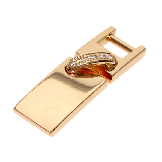Chaumet Pendant top 18K Pink Gold gold Lien Cross Stitch Diamond Cord