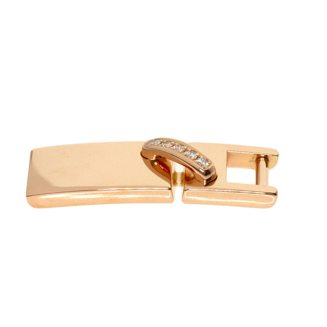 Chaumet Pendant top 18K Pink Gold gold Lien Cross Stitch Diamond Cord