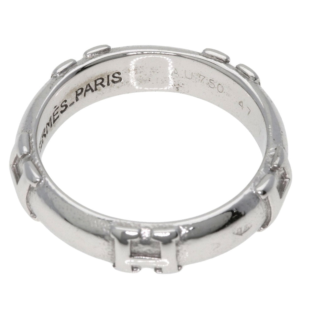 HERMES Ring K18WG Silver Fidelite # 47 Women Used Authentic