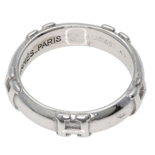 HERMES Ring K18WG Silver Fidelite # 47 Women Used Authentic