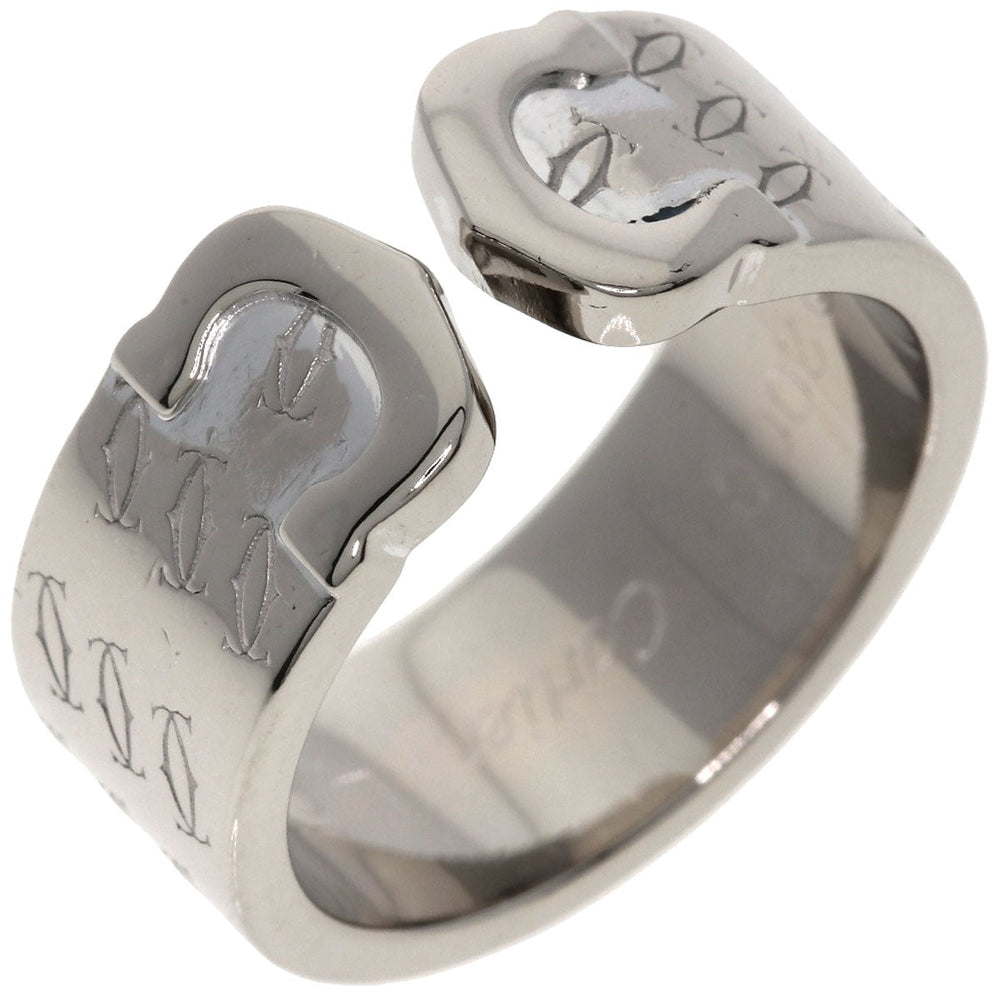CARTIER Ring K18WG Silver 2C ring # 55 Women Used Authentic