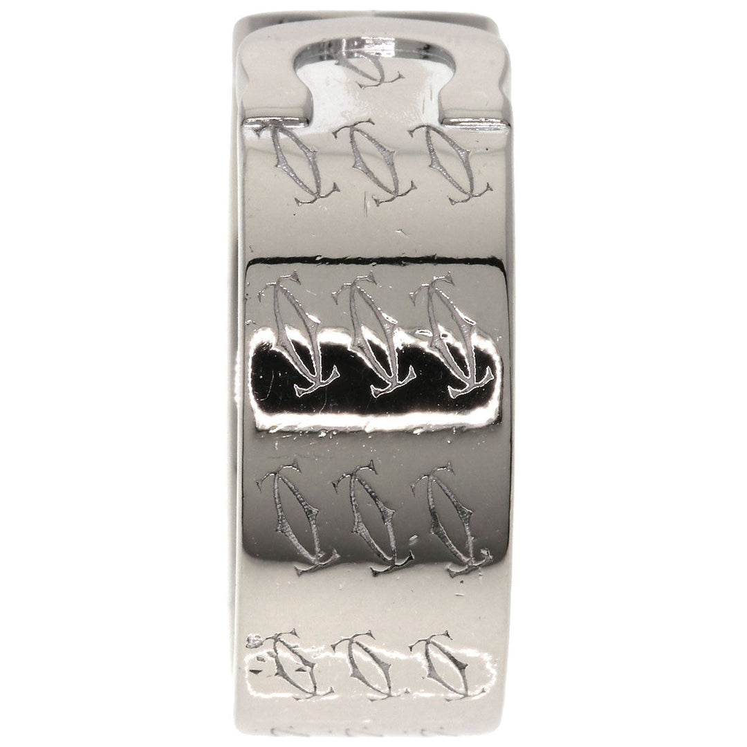 CARTIER Ring K18WG Silver 2C ring # 55 Women Used Authentic