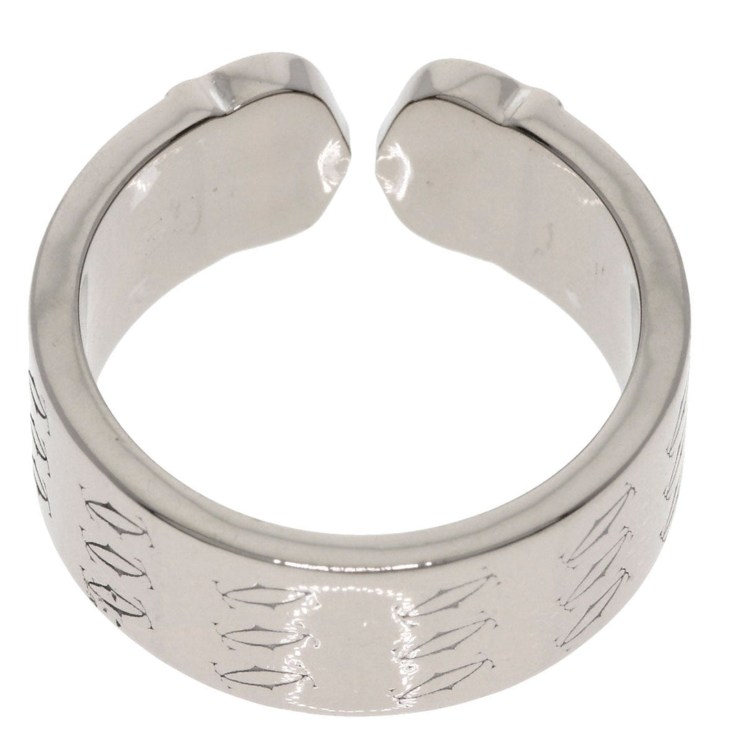 CARTIER Ring K18WG Silver 2C ring # 55 Women Used Authentic