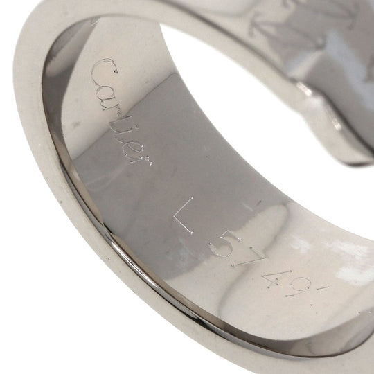 CARTIER Ring K18WG Silver 2C ring # 55 Women Used Authentic