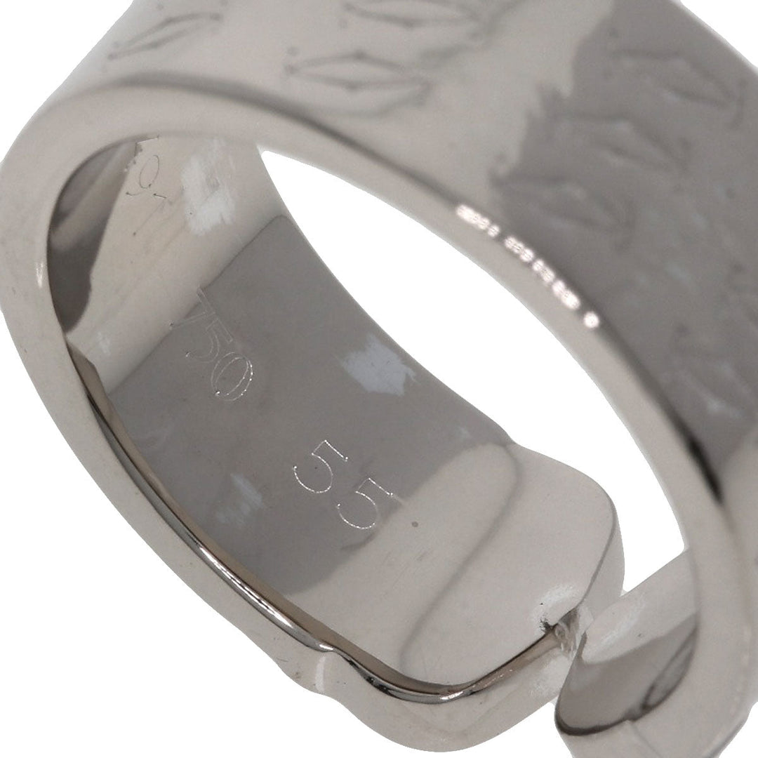 CARTIER Ring K18WG Silver 2C ring # 55 Women Used Authentic