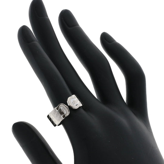 CARTIER Ring K18WG Silver 2C ring # 55 Women Used Authentic
