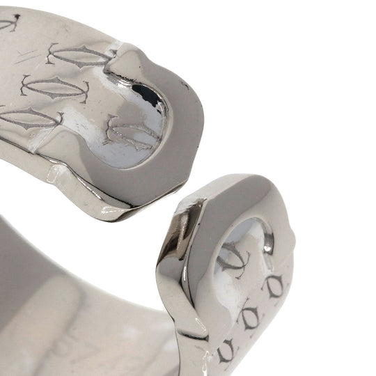 CARTIER Ring K18WG Silver 2C ring # 55 Women Used Authentic