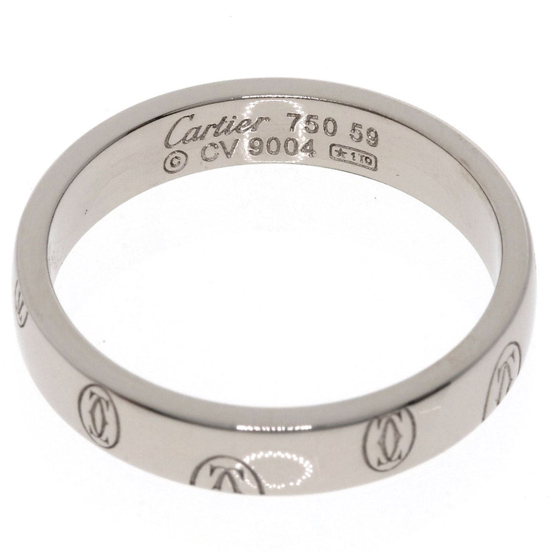 CARTIER Ring K18WG Silver Happy birthday # 59 unisex(Unisex) Used Authentic