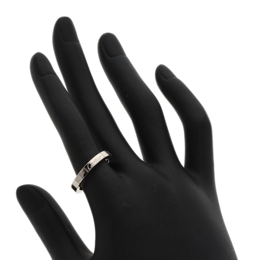 CARTIER Ring K18WG Silver Laniere # 52 Women Used Authentic