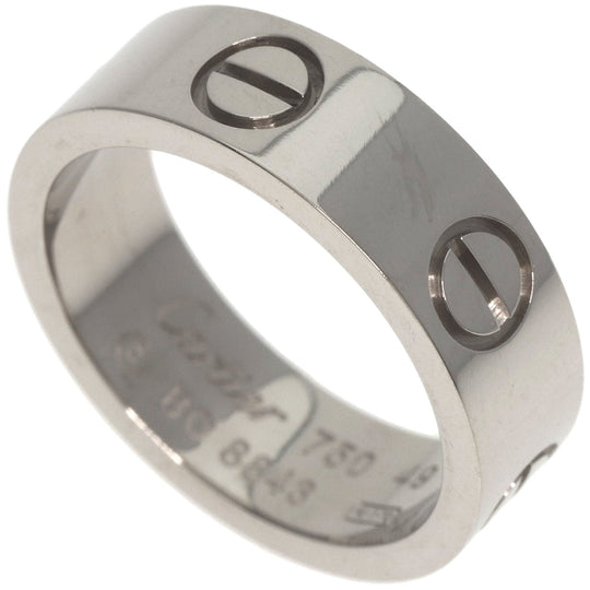 CARTIER Ring K18WG Silver Love Ring #49 Women Used Authentic