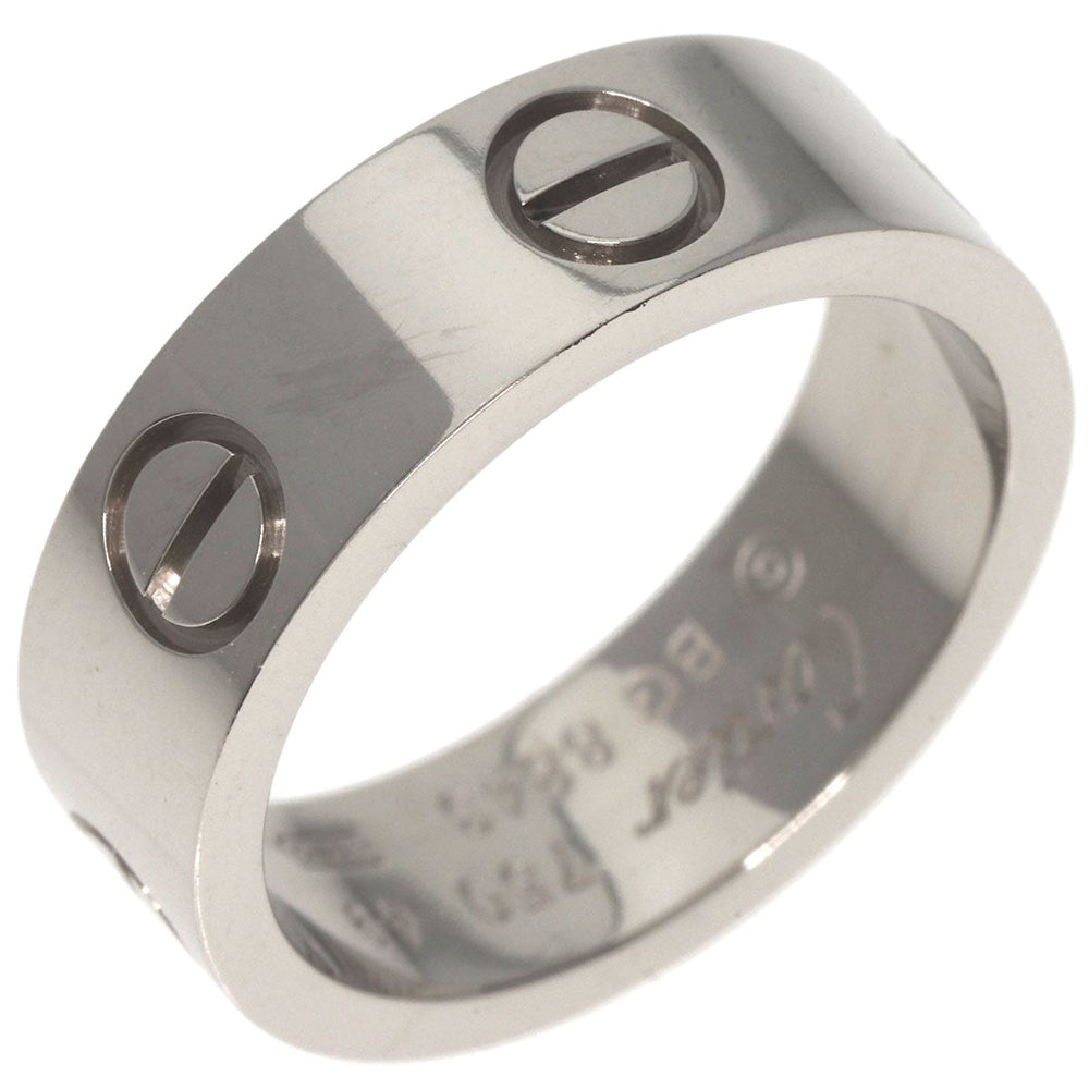 CARTIER Ring K18WG Silver Love Ring #49 Women Used Authentic