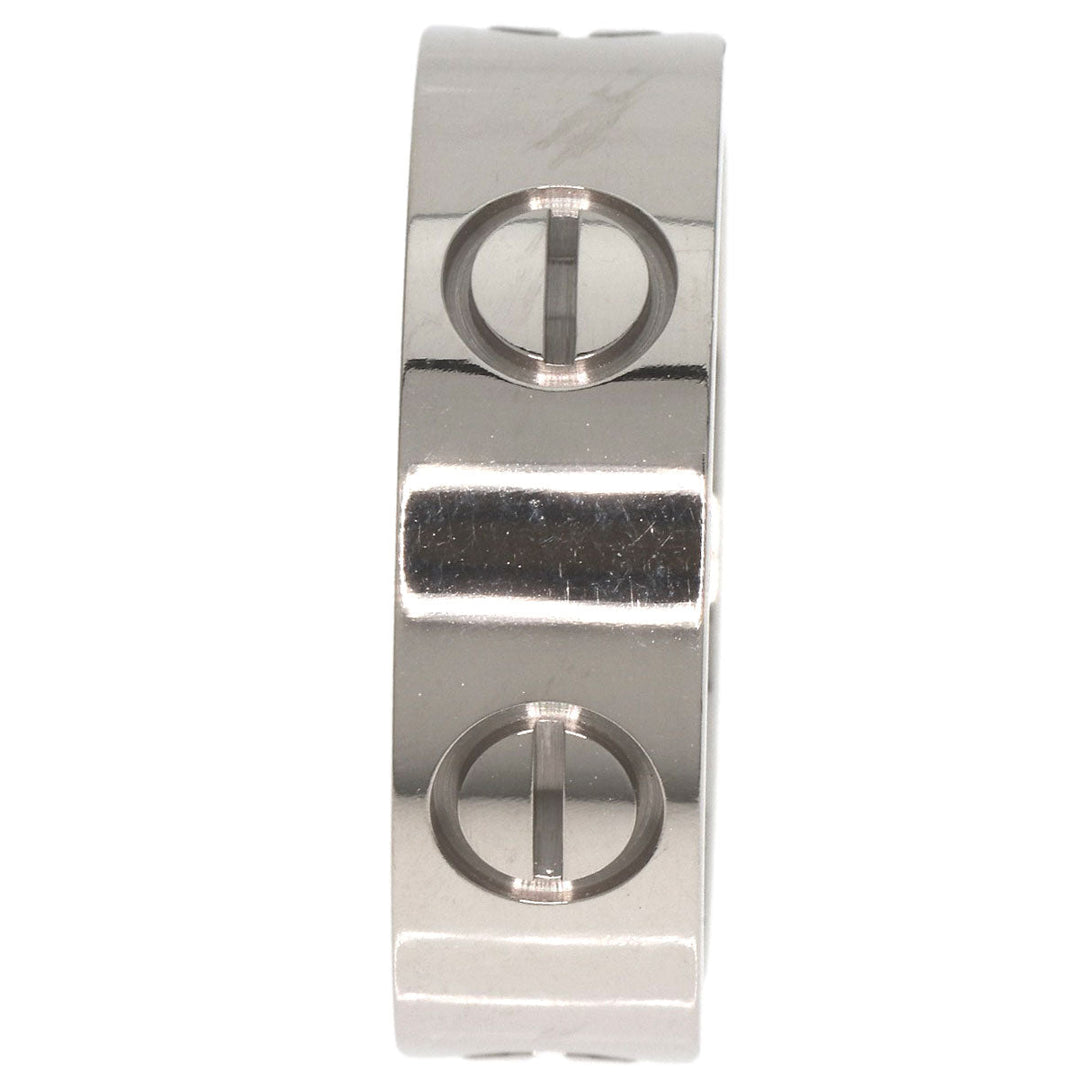 CARTIER Ring K18WG Silver Love Ring #49 Women Used Authentic