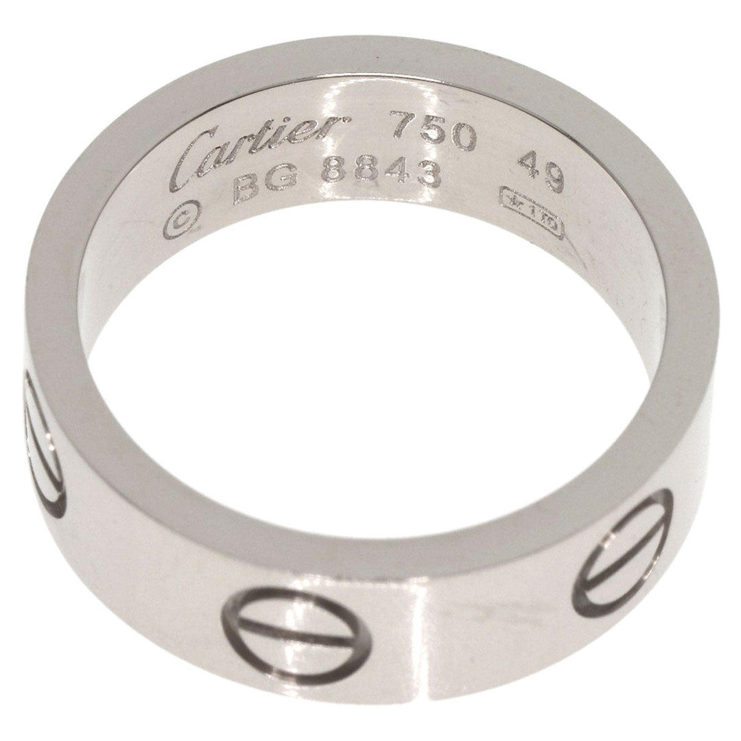 CARTIER Ring K18WG Silver Love Ring #49 Women Used Authentic