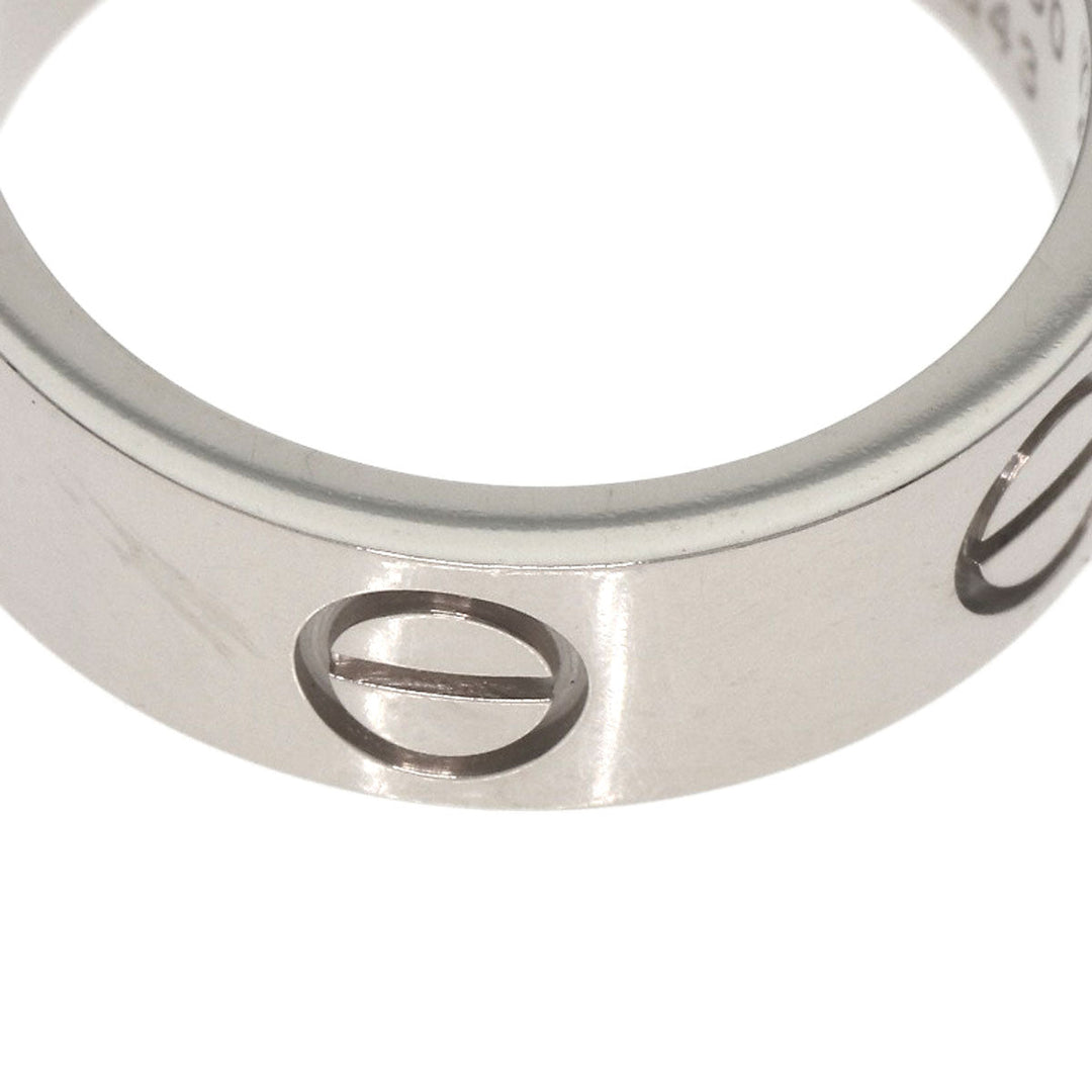 CARTIER Ring K18WG Silver Love Ring #49 Women Used Authentic