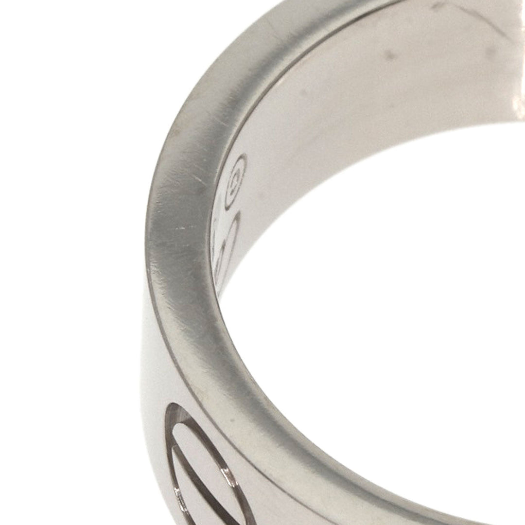CARTIER Ring K18WG Silver Love Ring #49 Women Used Authentic