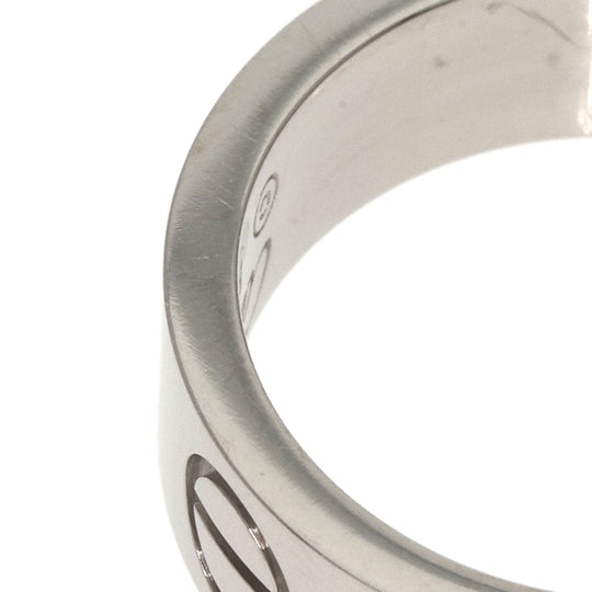 CARTIER Ring K18WG Silver Love Ring #49 Women Used Authentic