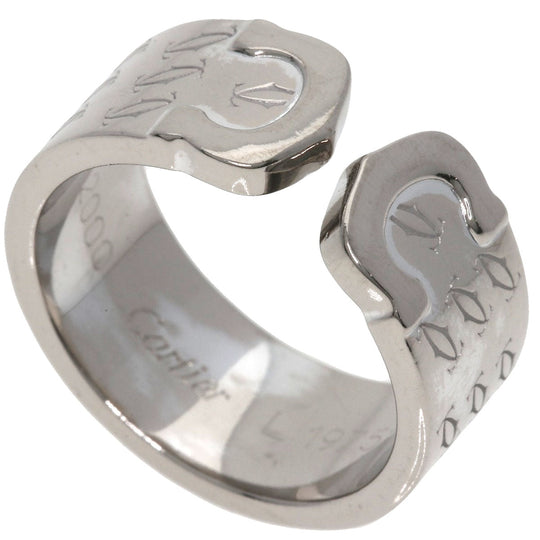 CARTIER Ring K18WG Silver 2C Ring 2000 Christmas Limited #52 Women Used Authentic