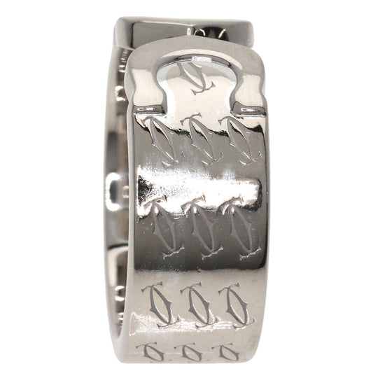 CARTIER Ring K18WG Silver 2C Ring 2000 Christmas Limited #52 Women Used Authentic