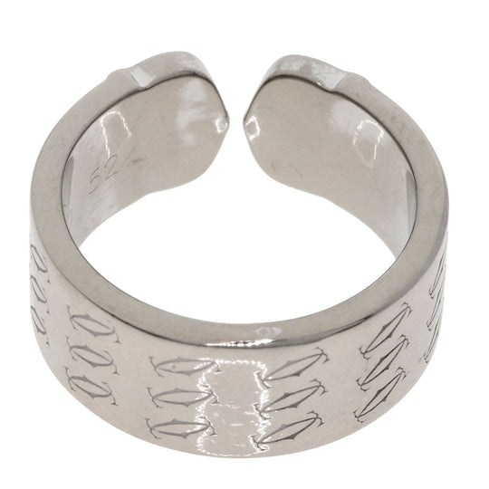 CARTIER Ring K18WG Silver 2C Ring 2000 Christmas Limited #52 Women Used Authentic