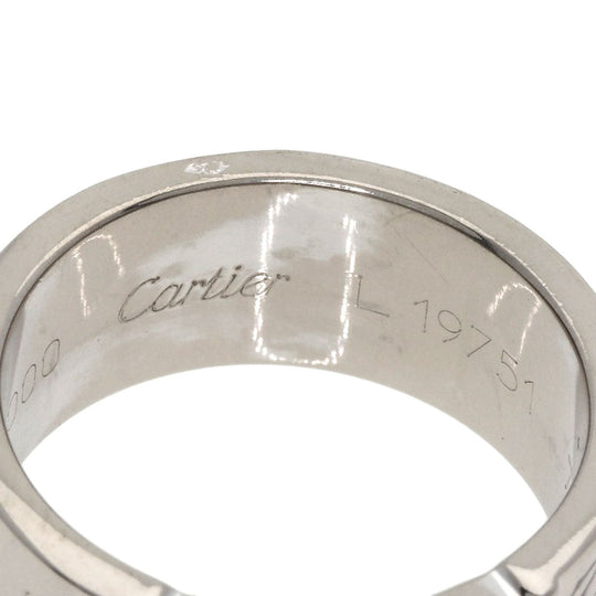 CARTIER Ring K18WG Silver 2C Ring 2000 Christmas Limited #52 Women Used Authentic
