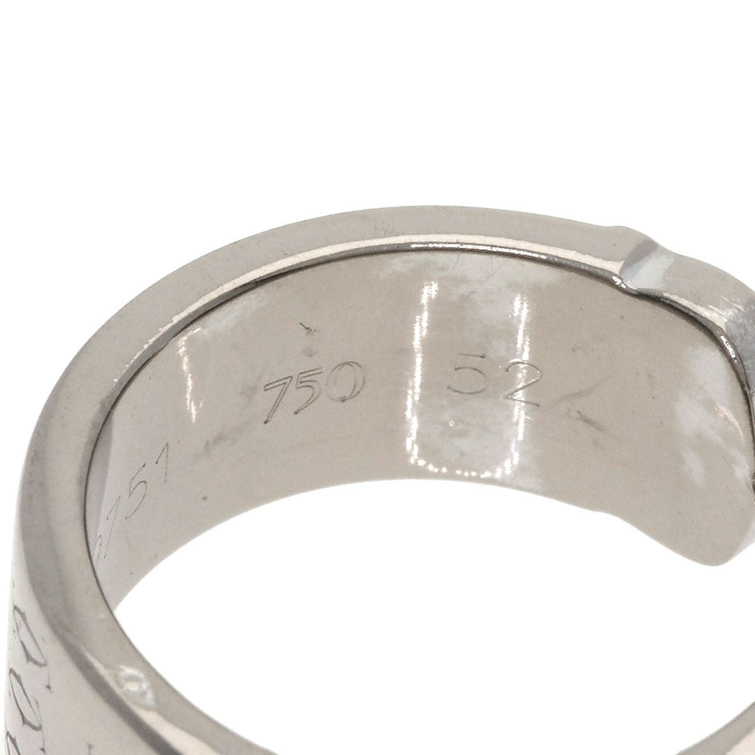 CARTIER Ring K18WG Silver 2C Ring 2000 Christmas Limited #52 Women Used Authentic