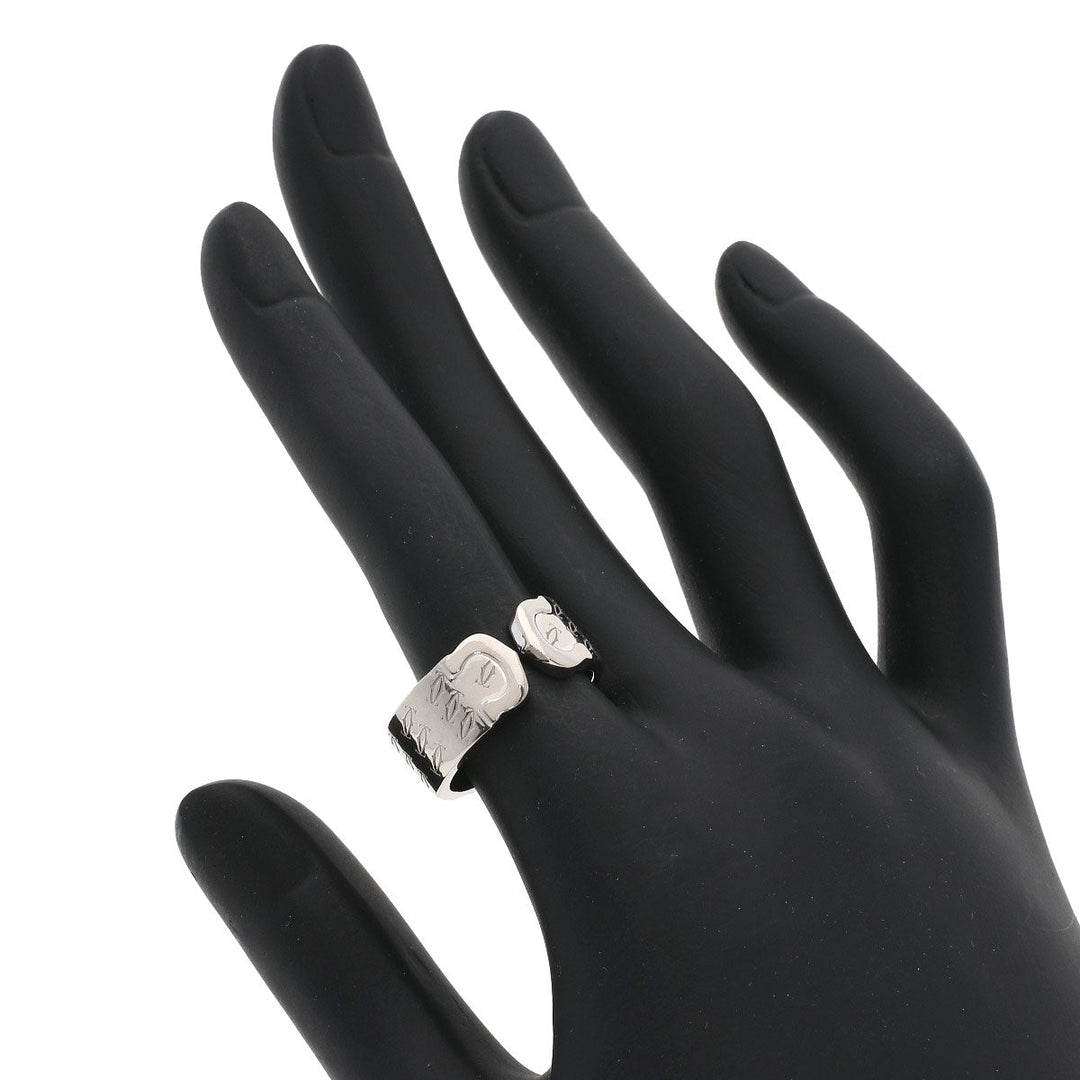 CARTIER Ring K18WG Silver 2C Ring 2000 Christmas Limited #52 Women Used Authentic