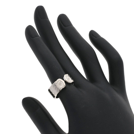 CARTIER Ring K18WG Silver 2C Ring 2000 Christmas Limited #52 Women Used Authentic