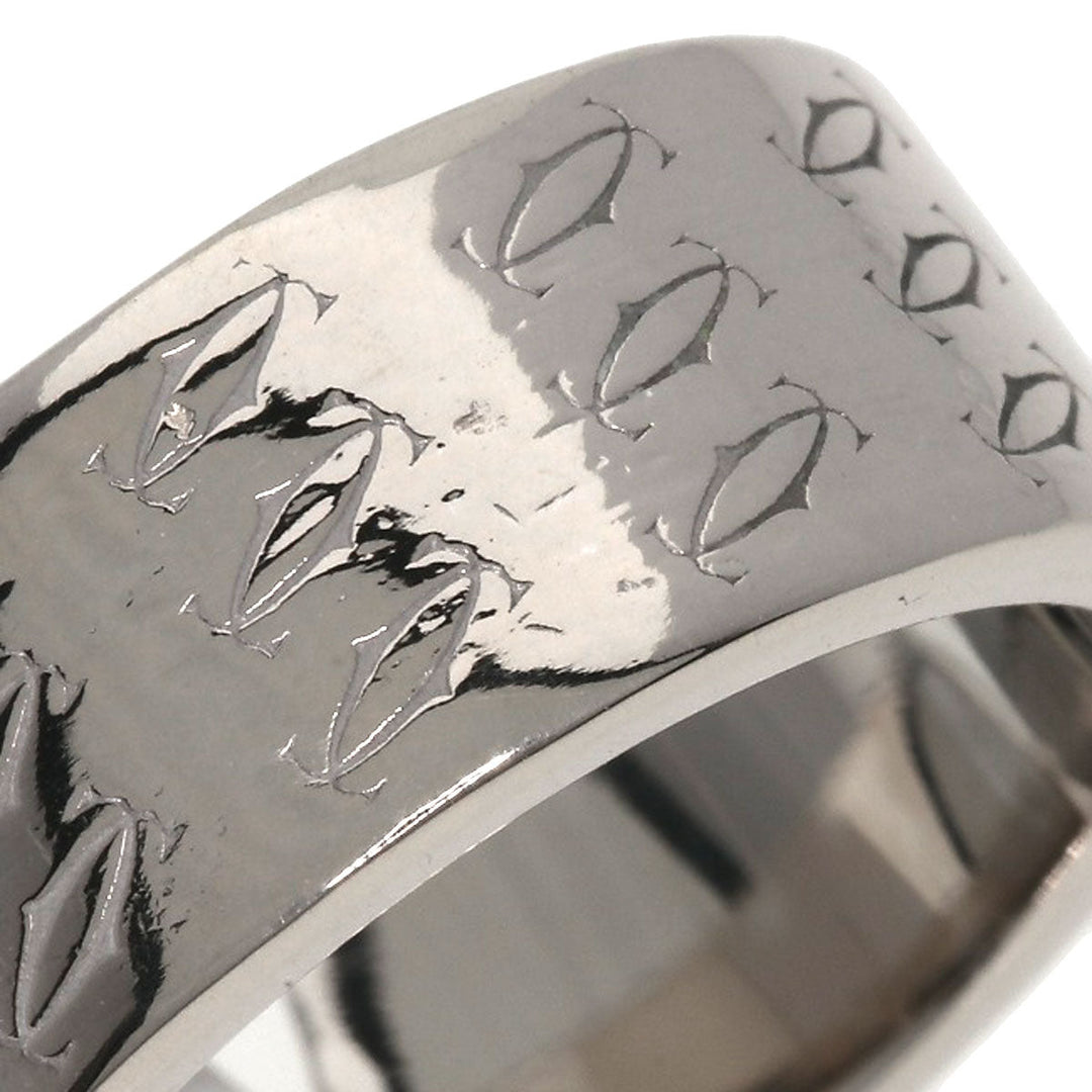 CARTIER Ring K18WG Silver 2C Ring 2000 Christmas Limited #52 Women Used Authentic