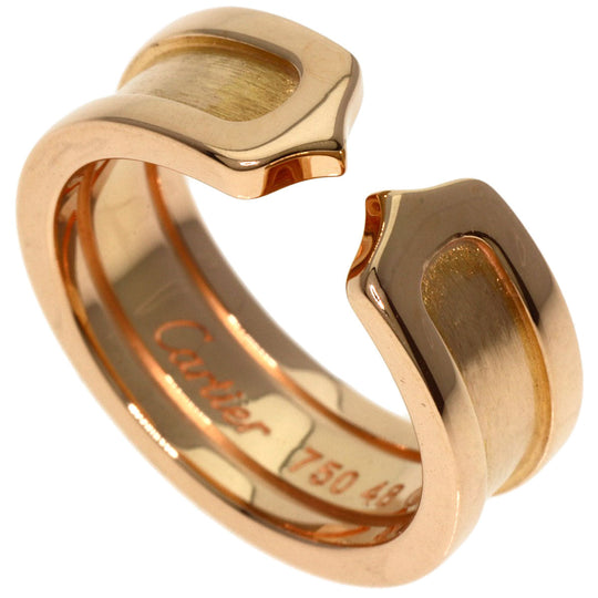 CARTIER Ring 18K Pink Gold gold C2 Ring SM #48 Women Used Authentic