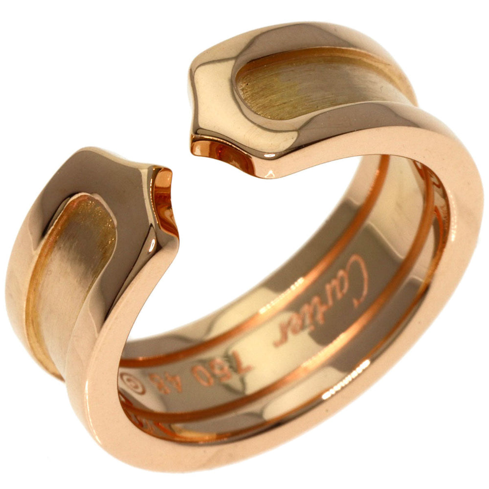 CARTIER Ring 18K Pink Gold gold C2 Ring SM #48 Women Used Authentic