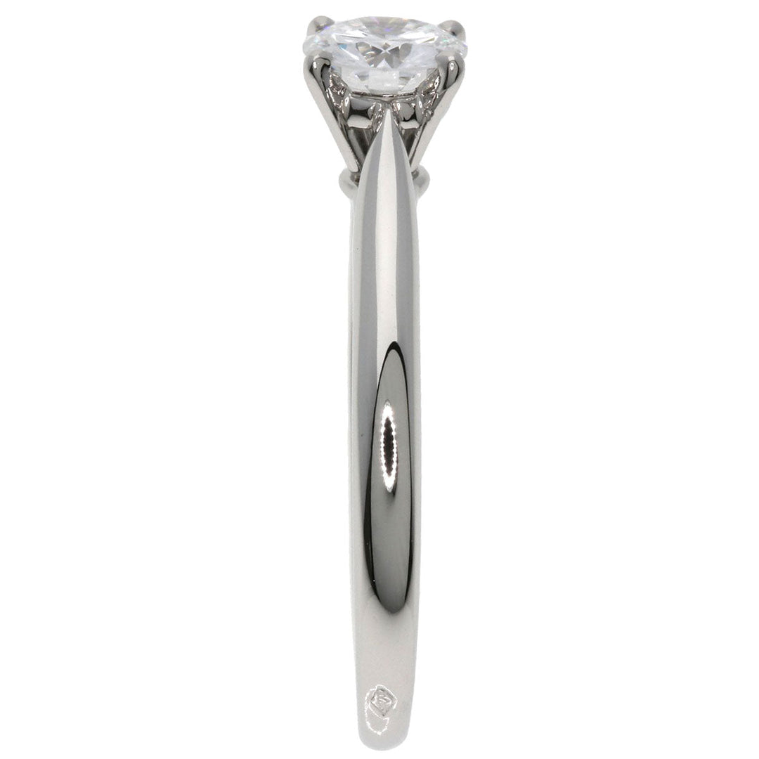 CARTIER Ring PT950 Silver Solitaire 1P Diamond #48 Women Used Authentic