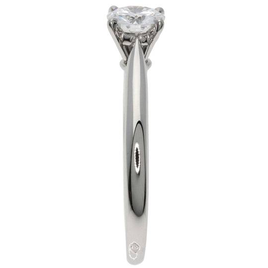 CARTIER Ring PT950 Silver Solitaire 1P Diamond #48 Women Used Authentic