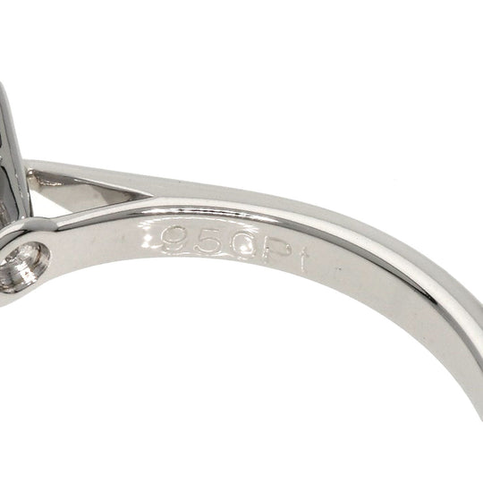 CARTIER Ring PT950 Silver Solitaire 1P Diamond #48 Women Used Authentic