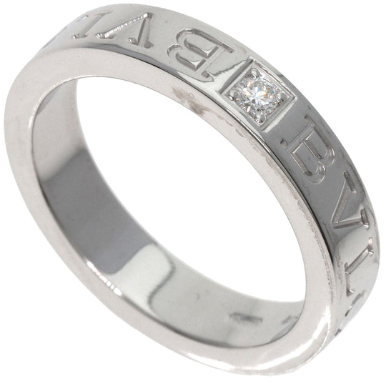 BVLGARI Ring K18WG Silver Double logo 1P Diamond