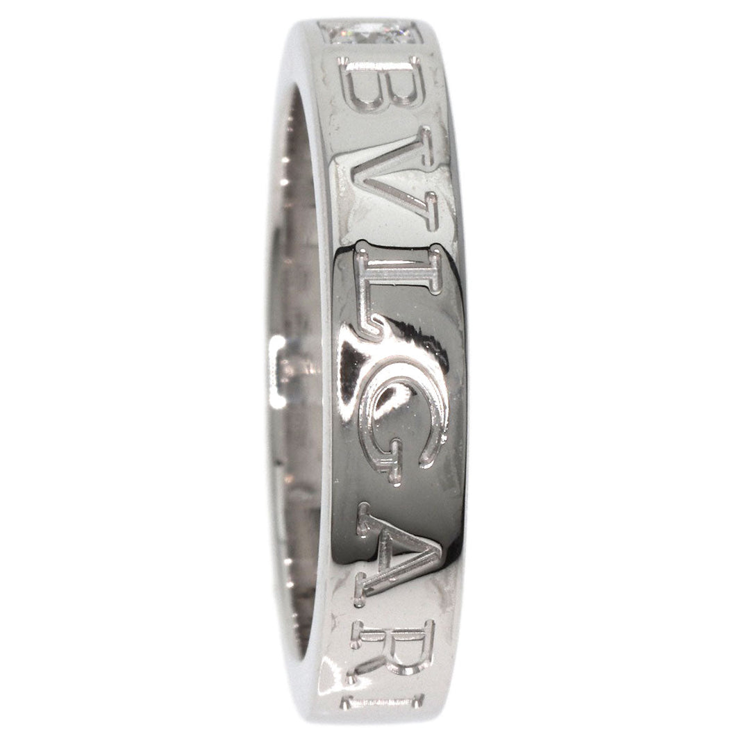 BVLGARI Ring K18WG Silver Double logo 1P Diamond