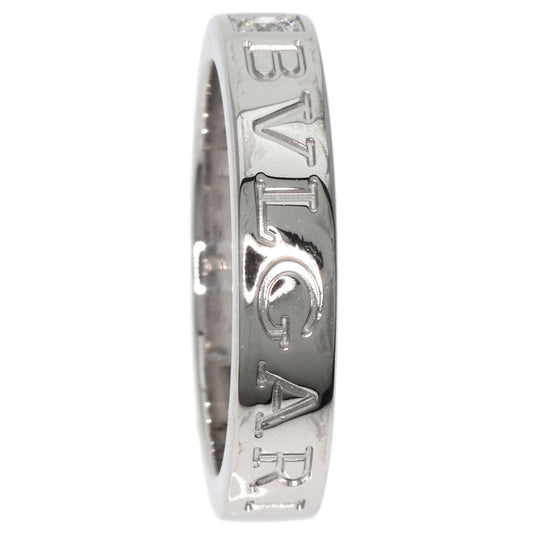 BVLGARI Ring K18WG Silver Double logo 1P Diamond