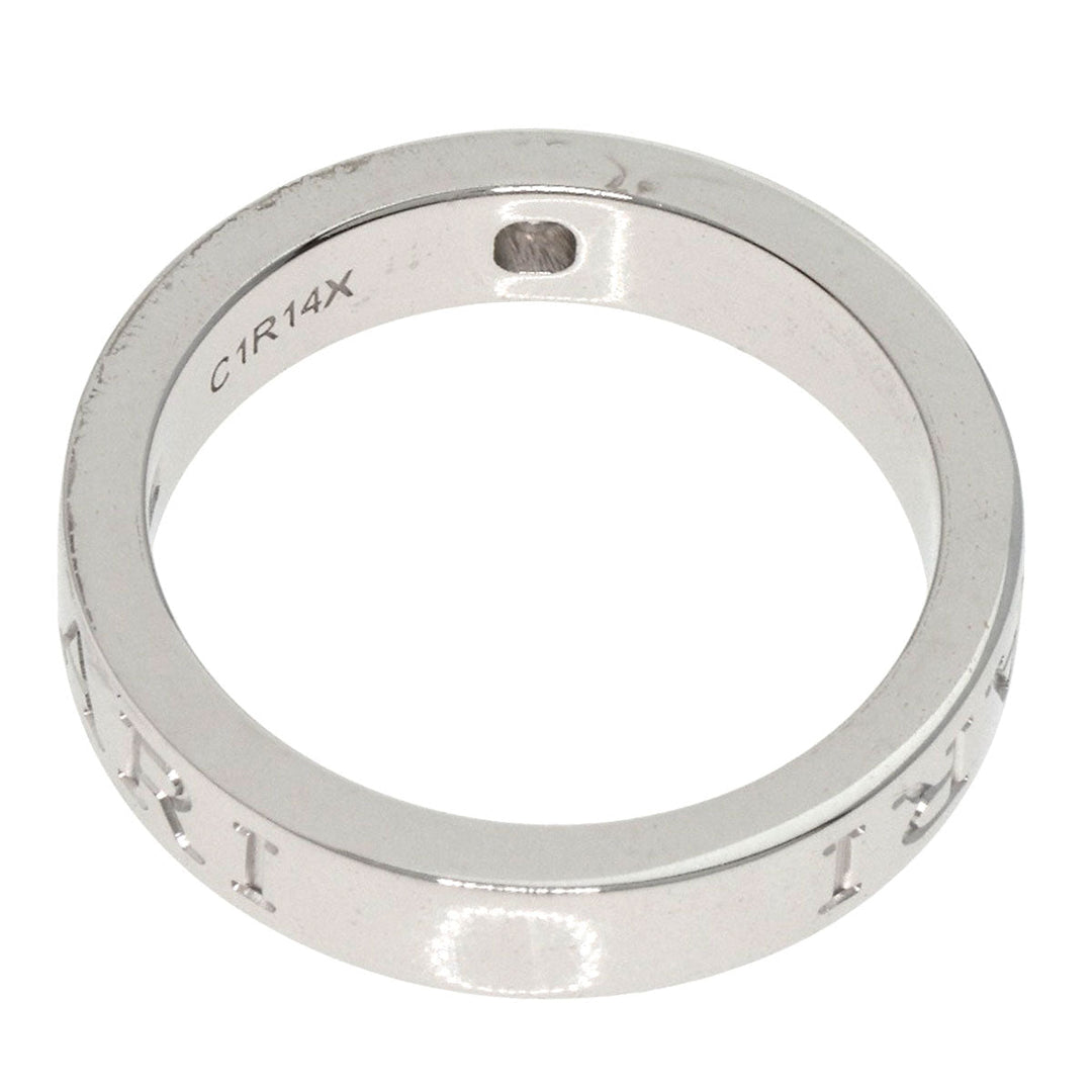 BVLGARI Ring K18WG Silver Double logo 1P Diamond