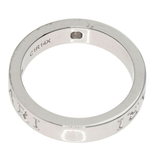 BVLGARI Ring K18WG Silver Double logo 1P Diamond